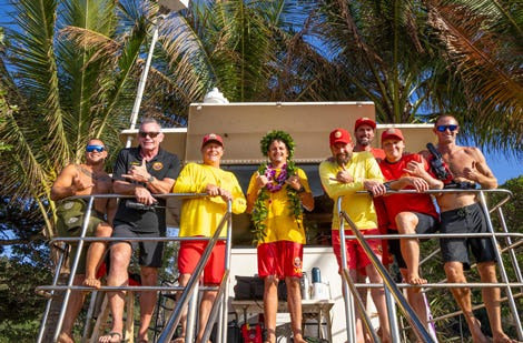 Lifeguards at the tower
